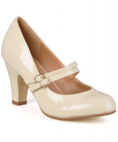 Women's Wendy Double Strap Heels Tan/Beige $32.00 Shoes