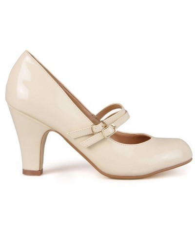 Women's Wendy Double Strap Heels Tan/Beige $32.00 Shoes