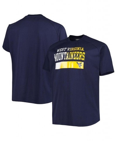 Men's Navy West Virginia Mountaineers Big and Tall Raglan T-shirt $26.09 T-Shirts