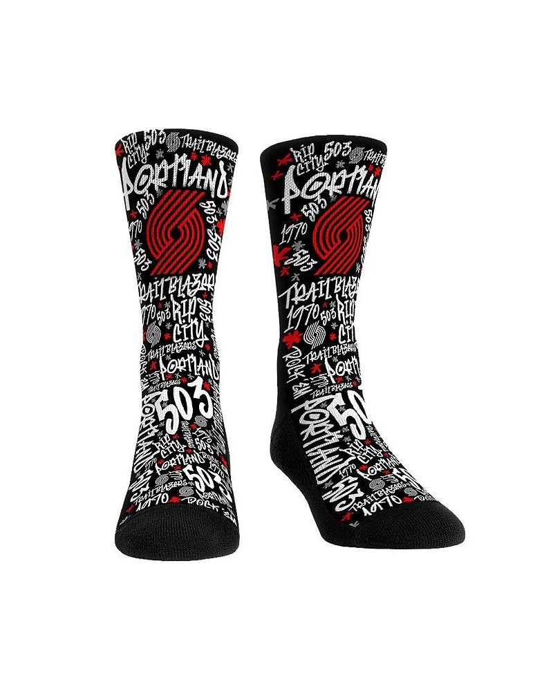 Men's and Women's Socks Portland Trail Blazers Graffiti Crew Socks $15.59 Socks