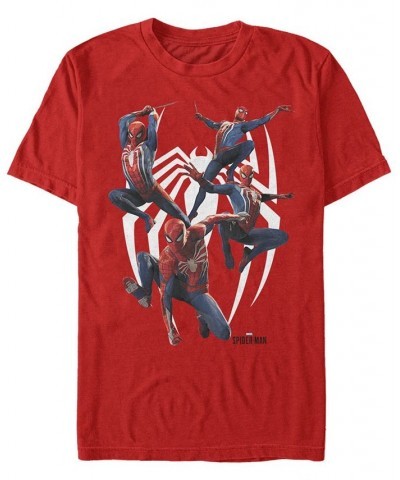 Marvel Men's Spider-Man Many Poses Of Spider-Man Short Sleeve T-Shirt Red $20.29 T-Shirts