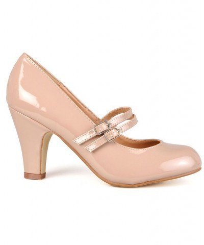 Women's Wendy Double Strap Heels Tan/Beige $32.00 Shoes