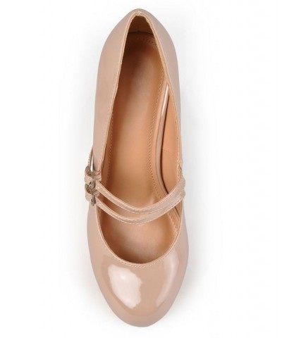 Women's Wendy Double Strap Heels Tan/Beige $32.00 Shoes