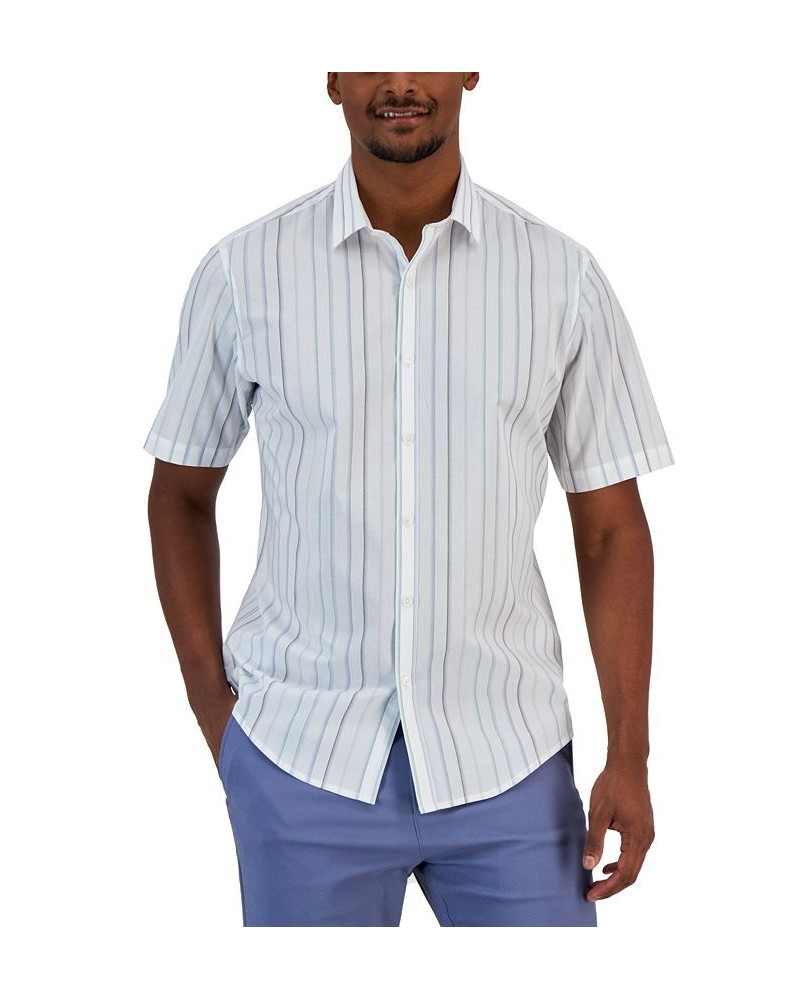 Men's Classic-Fit Stretch Gradient Stripe Button-Down Shirt White $13.50 Shirts