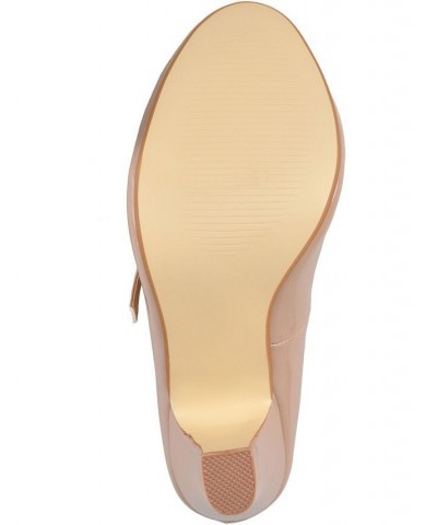 Women's Wendy Double Strap Heels Tan/Beige $32.00 Shoes