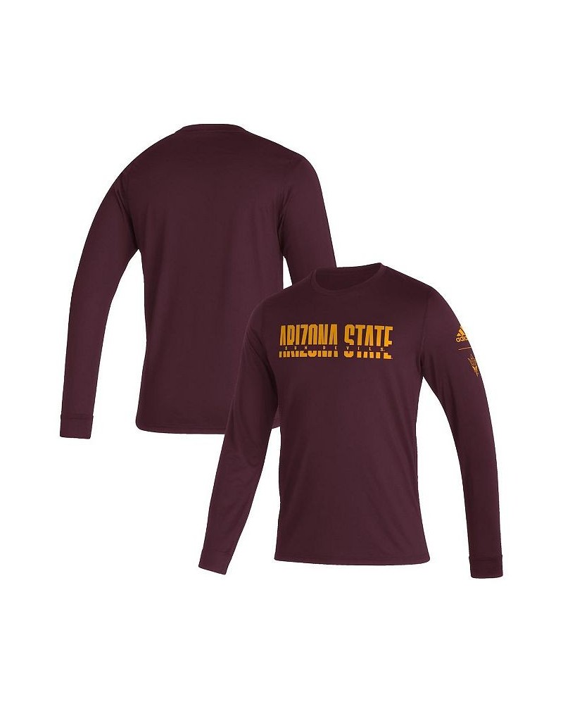 Men's Maroon Arizona State Sun Devils Sideline Locker Strikethrough Creator AEROREADY Long Sleeve T-shirt $20.79 T-Shirts