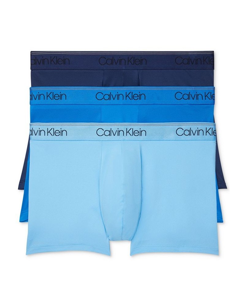 Men's 3-Pack Microfiber Stretch Low-Rise Trunks Blue $18.10 Underwear