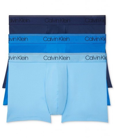 Men's 3-Pack Microfiber Stretch Low-Rise Trunks Blue $18.10 Underwear