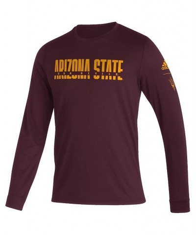 Men's Maroon Arizona State Sun Devils Sideline Locker Strikethrough Creator AEROREADY Long Sleeve T-shirt $20.79 T-Shirts