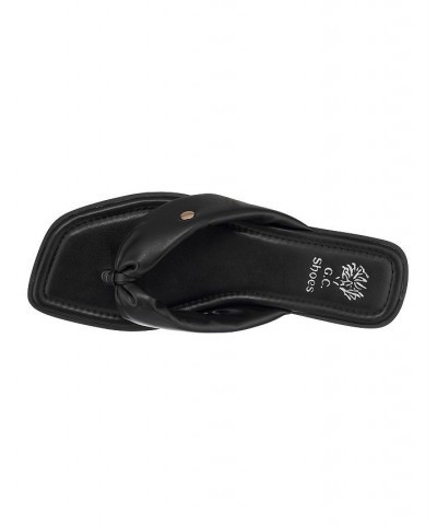 Women's Reid Flat Thong Sandals Black $34.19 Shoes