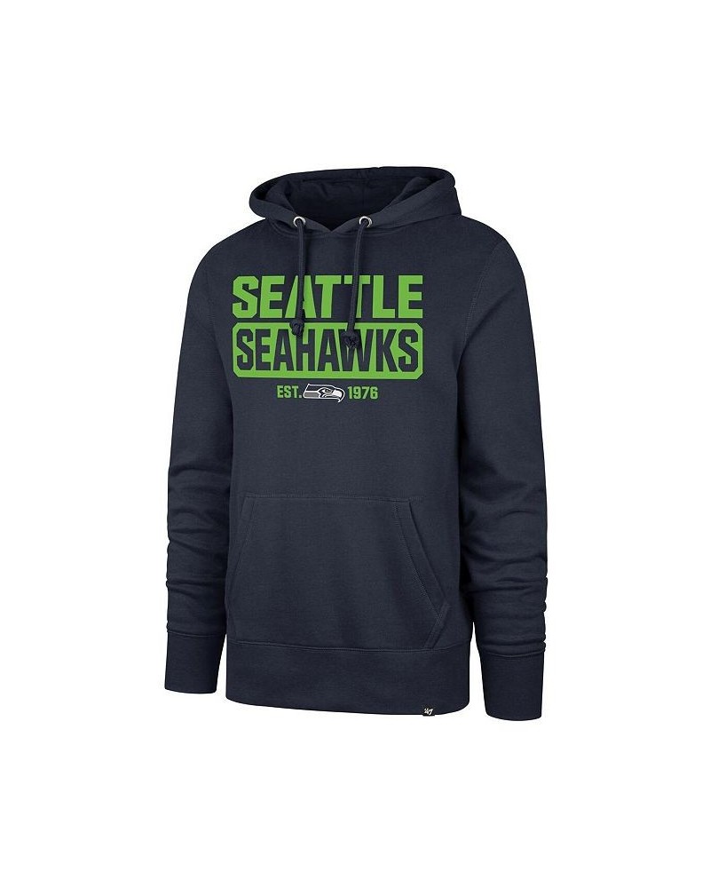 Men's College Navy Seattle Seahawks Box Out Headline Pullover Hoodie $32.12 Sweatshirt