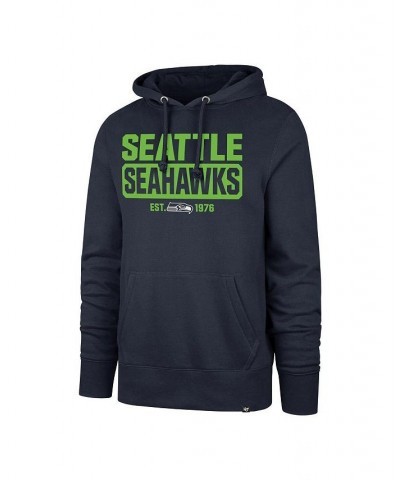 Men's College Navy Seattle Seahawks Box Out Headline Pullover Hoodie $32.12 Sweatshirt