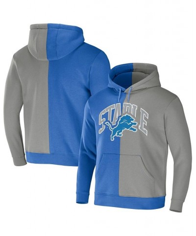 Men's NFL X Staple Blue, Gray Detroit Lions Split Logo Pullover Hoodie $33.65 Sweatshirt