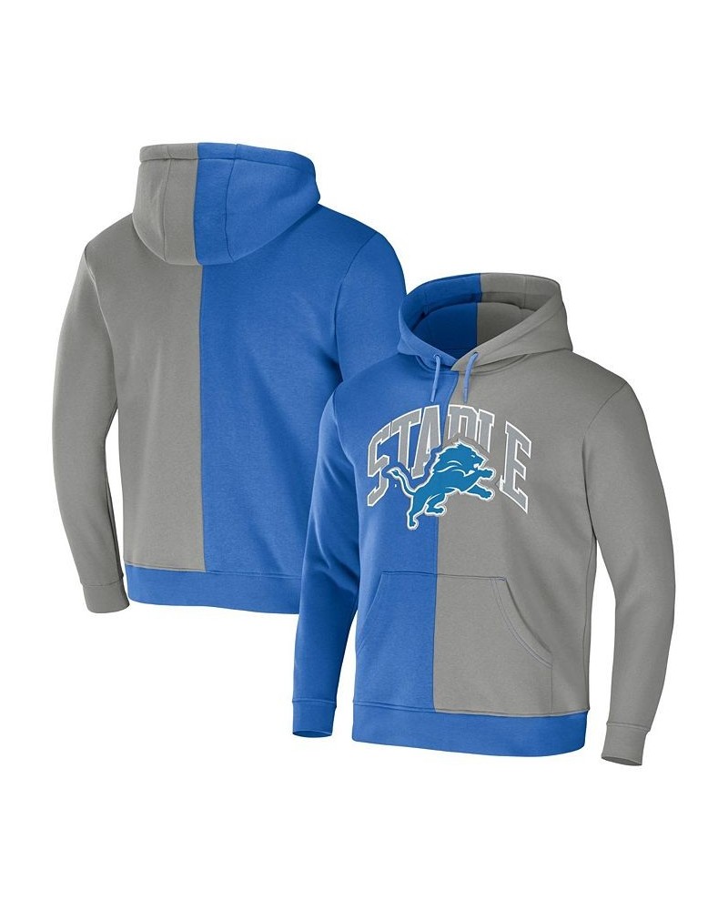 Men's NFL X Staple Blue, Gray Detroit Lions Split Logo Pullover Hoodie $33.65 Sweatshirt