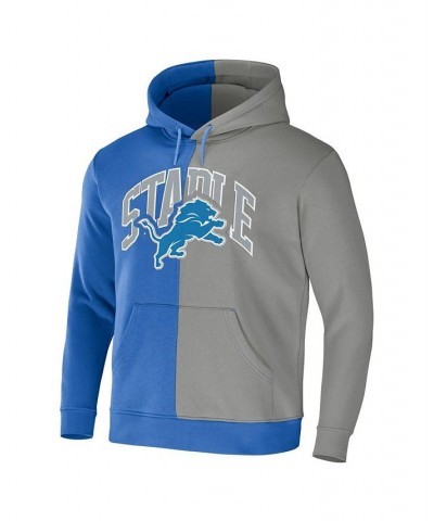 Men's NFL X Staple Blue, Gray Detroit Lions Split Logo Pullover Hoodie $33.65 Sweatshirt