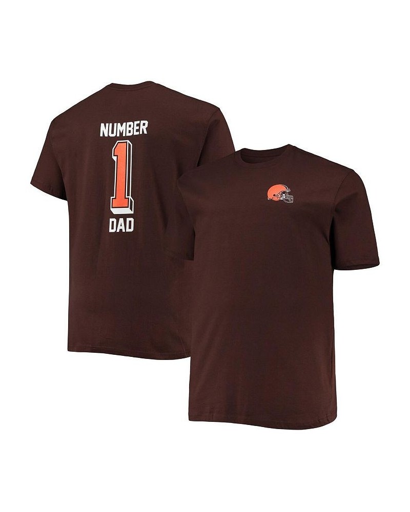 Men's Branded Brown Cleveland Browns Big and Tall 1 Dad 2-Hit T-shirt $19.78 T-Shirts