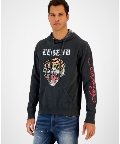 Men's Relaxed-Fit Legend Tiger Faded Graphic Pullover Hoodie Black $29.79 Sweatshirt