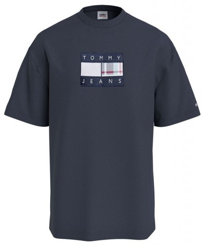 Tommy Hilfiger Men's Skater Tartan Flag T-Shirt Blue $23.42 T-Shirts