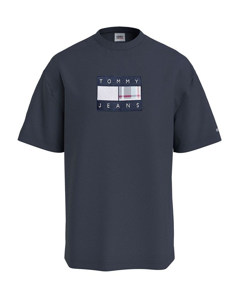 Tommy Hilfiger Men's Skater Tartan Flag T-Shirt Blue $23.42 T-Shirts