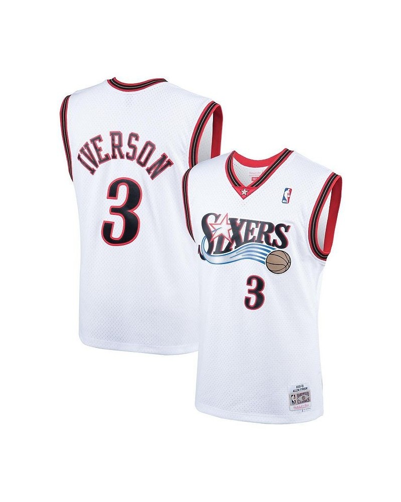 Men's Allen Iverson White Philadelphia 76ers 2000 Hardwood Classics Swingman Player Jersey $46.40 Jersey