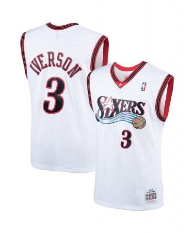 Men's Allen Iverson White Philadelphia 76ers 2000 Hardwood Classics Swingman Player Jersey $46.40 Jersey