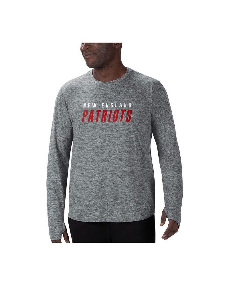 Men's Gray New England Patriots Base Long Sleeve T-shirt $38.49 T-Shirts