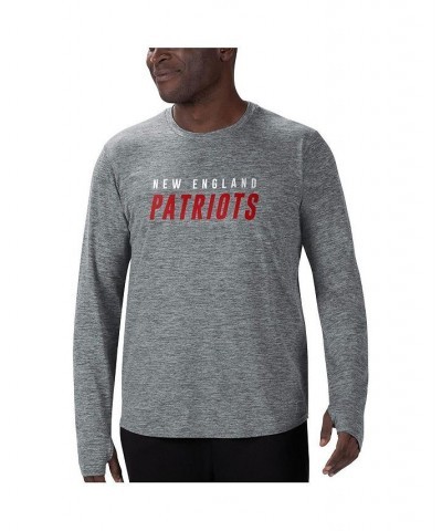 Men's Gray New England Patriots Base Long Sleeve T-shirt $38.49 T-Shirts