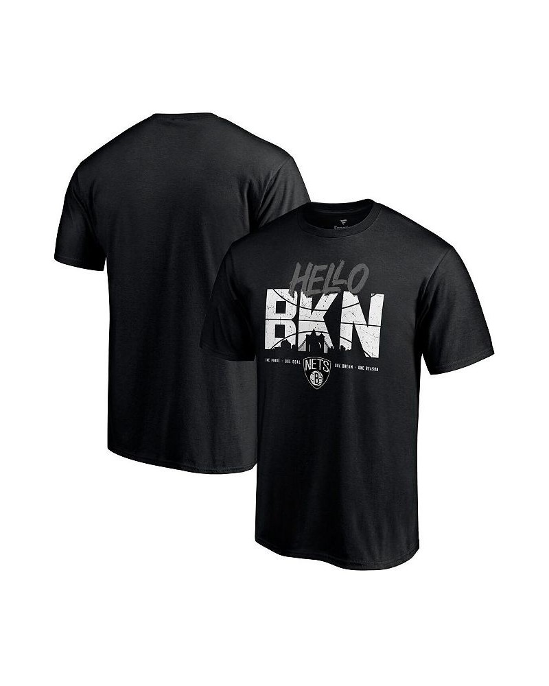 Men's Black Brooklyn Nets Hello Bkn Hometown Collection T-shirt $12.40 T-Shirts