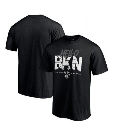 Men's Black Brooklyn Nets Hello Bkn Hometown Collection T-shirt $12.40 T-Shirts