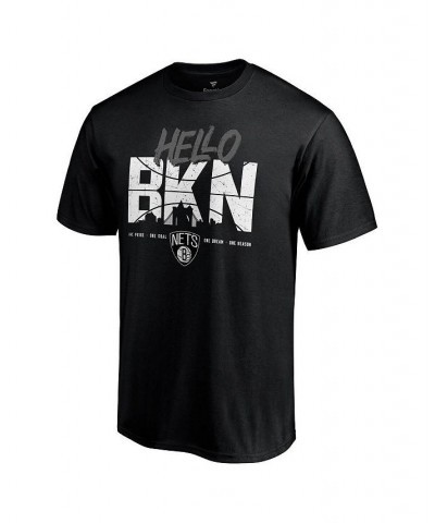 Men's Black Brooklyn Nets Hello Bkn Hometown Collection T-shirt $12.40 T-Shirts