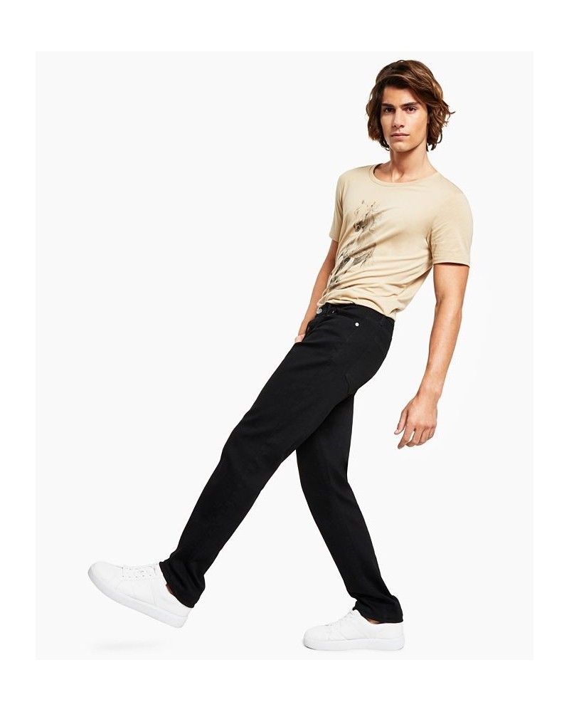 Men's Straight-Fit Stretch Jeans Black $17.84 Jeans