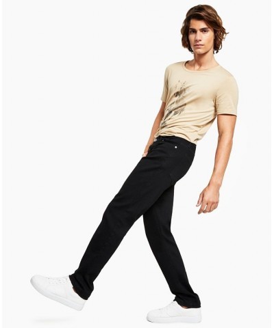 Men's Straight-Fit Stretch Jeans Black $17.84 Jeans