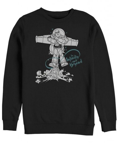 Disney Pixar Men's Toy Story Buzz Lightyear to Infinity and Beyond, Crewneck Fleece Black $24.75 Sweatshirt