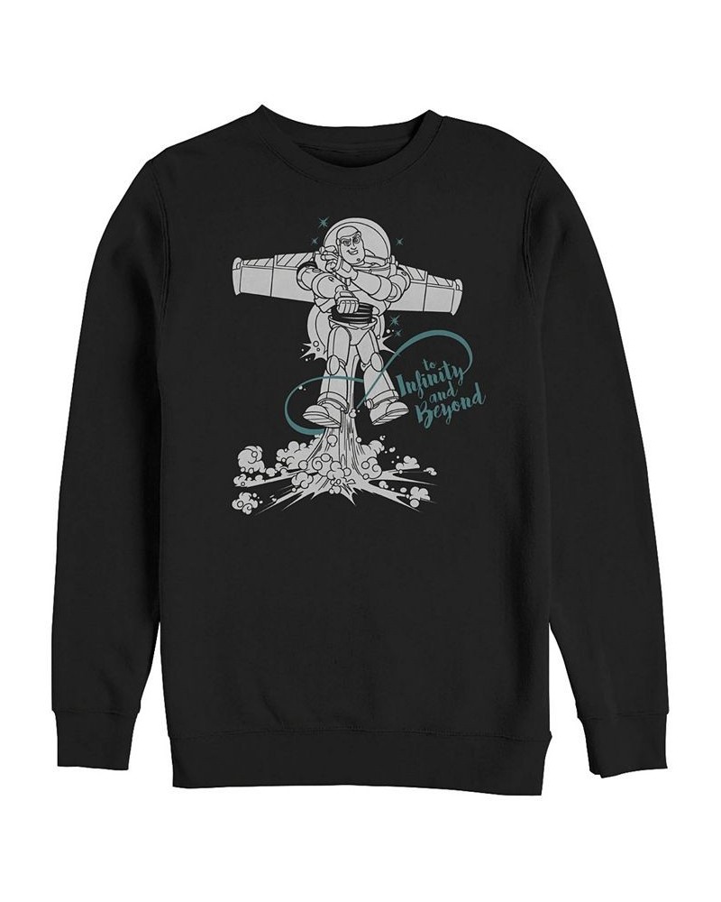 Disney Pixar Men's Toy Story Buzz Lightyear to Infinity and Beyond, Crewneck Fleece Black $24.75 Sweatshirt