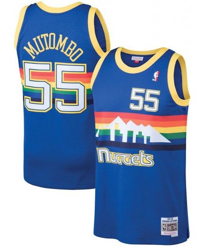 Men's Dikembe Mutombo Blue Denver Nuggets 1991-92 Hardwood Classics Swingman Jersey $55.10 Jersey