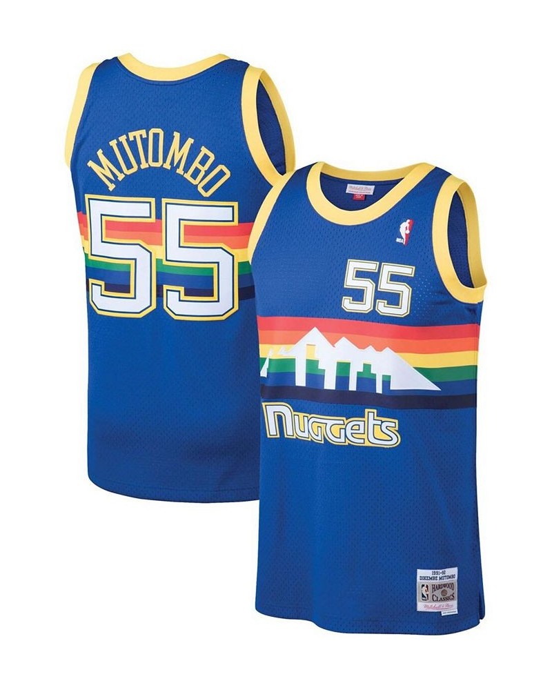 Men's Dikembe Mutombo Blue Denver Nuggets 1991-92 Hardwood Classics Swingman Jersey $55.10 Jersey