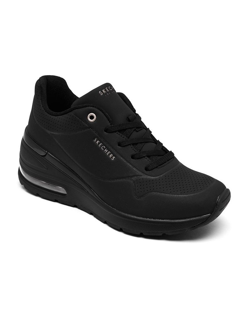 Women's Million Air - Elevated Air Wedge Casual Sneakers Black $39.95 Shoes