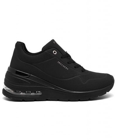 Women's Million Air - Elevated Air Wedge Casual Sneakers Black $39.95 Shoes