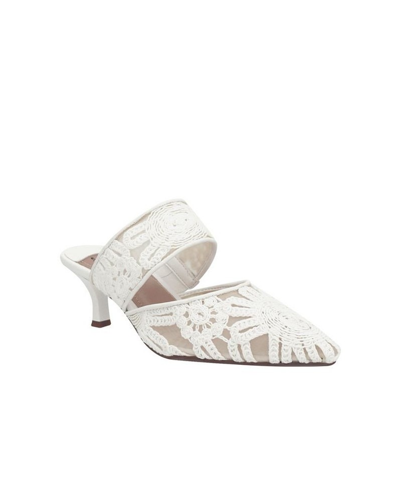 Women's Emina Crochet Embroidered Mesh Pumps White $36.90 Shoes