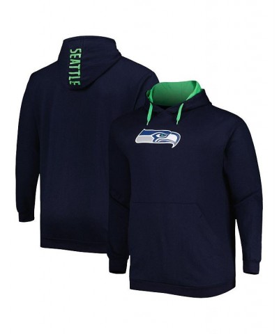 Men's College Navy Seattle Seahawks Big and Tall Logo Pullover Hoodie $42.30 Sweatshirt