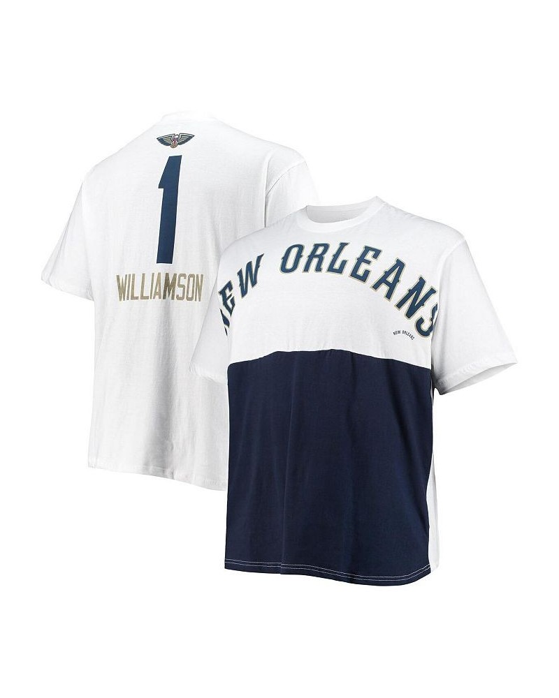 Men's Branded Zion Williamson White New Orleans Pelicans Big and Tall Yoke T-shirt $26.49 T-Shirts