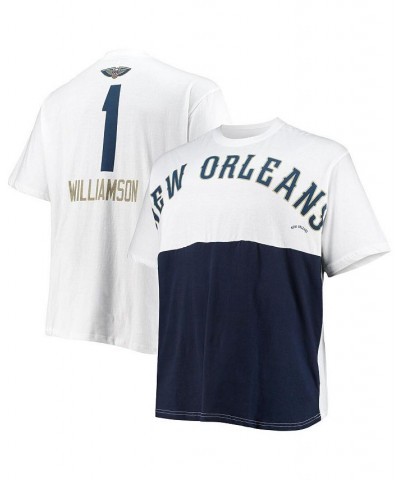 Men's Branded Zion Williamson White New Orleans Pelicans Big and Tall Yoke T-shirt $26.49 T-Shirts