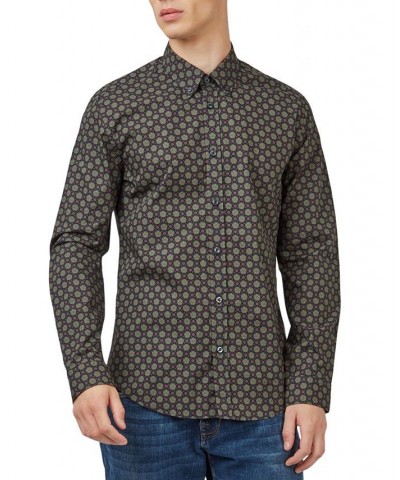 Men's Foulard-Print Long-Sleeve Shirt Black $40.46 Shirts