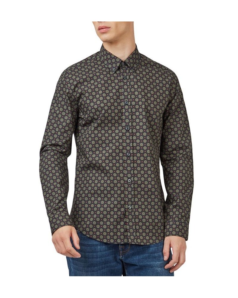 Men's Foulard-Print Long-Sleeve Shirt Black $40.46 Shirts