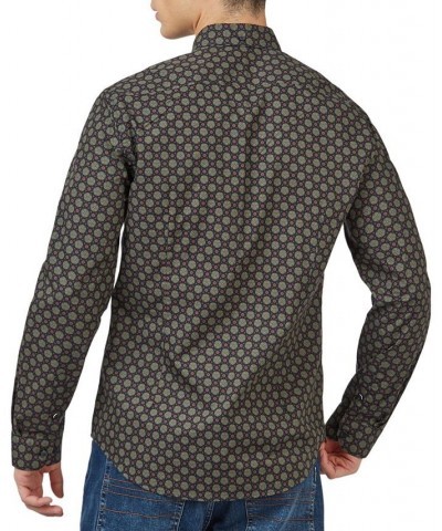 Men's Foulard-Print Long-Sleeve Shirt Black $40.46 Shirts