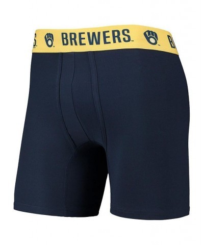 Men's Navy, Gold Milwaukee Brewers Two-Pack Flagship Boxer Briefs Set $27.99 Underwear