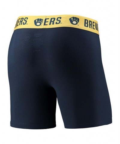 Men's Navy, Gold Milwaukee Brewers Two-Pack Flagship Boxer Briefs Set $27.99 Underwear