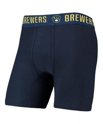 Men's Navy, Gold Milwaukee Brewers Two-Pack Flagship Boxer Briefs Set $27.99 Underwear