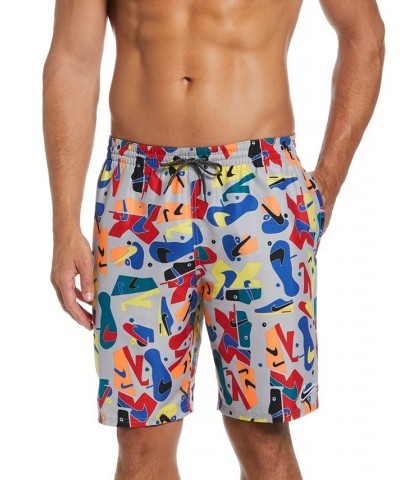 Men's Sneaker-Print 9" Volley Shorts Gray $27.82 Swimsuits