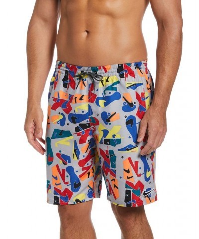 Men's Sneaker-Print 9" Volley Shorts Gray $27.82 Swimsuits